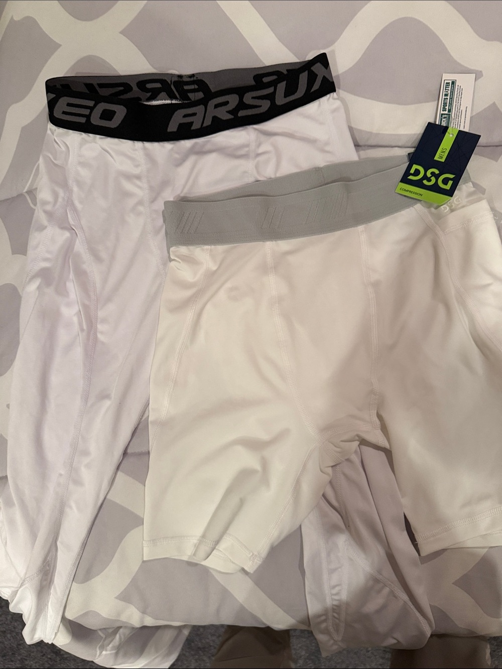 ARSUXEO White Compression Shorts Bundle
